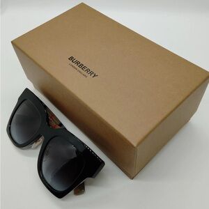 Burberry Sunglasses 4364F – Unisex Black with Brown Check Arms – Made in Italy